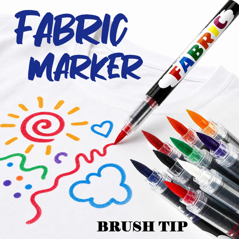12/24/36 Colors Fabric Markers. Flexible tips, vivid fast-drying ink for DIY art on clothes, bags, shoes and textiles
