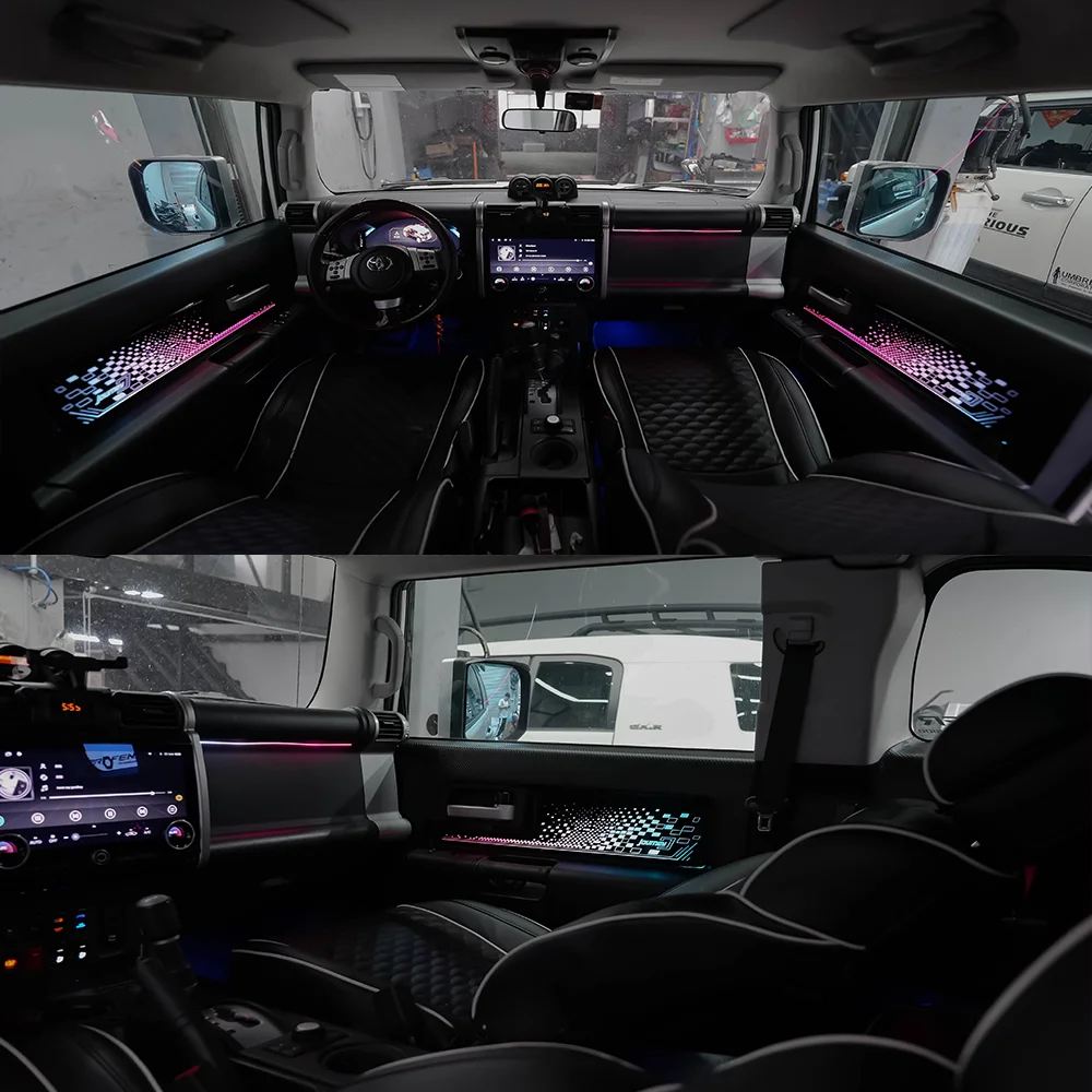 Upgrade and modify LED Car Inner Ambient Lamp For Toyota FJ Cruiser 2007-2022 Model Year Rainbow Kit OEM Size Ambient Light