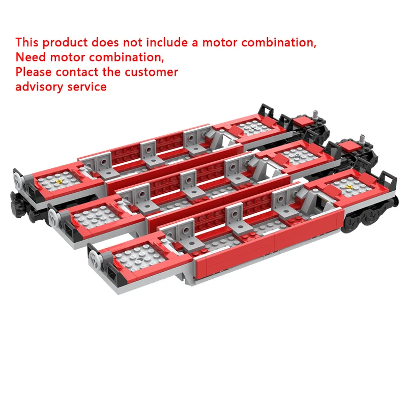 City Car Model MOC Building Bricks Rail Flat Freight Wagon Modular Technology Children Holiday Gifts Assemble Toys Suit