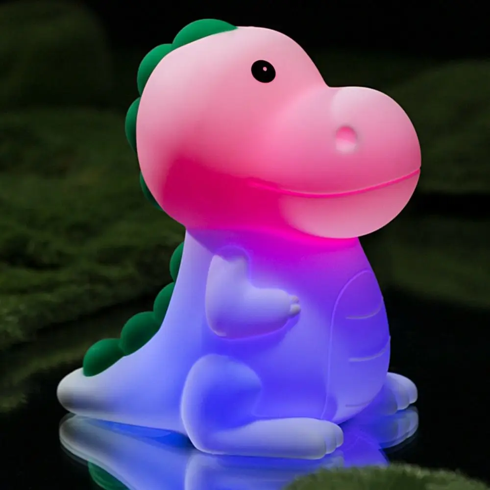 Pat Control Silicone LED Dinosaur Lamp Dinosaur Shaped Cartoon Bedside Light Dimmable Soft Night Light Christmas