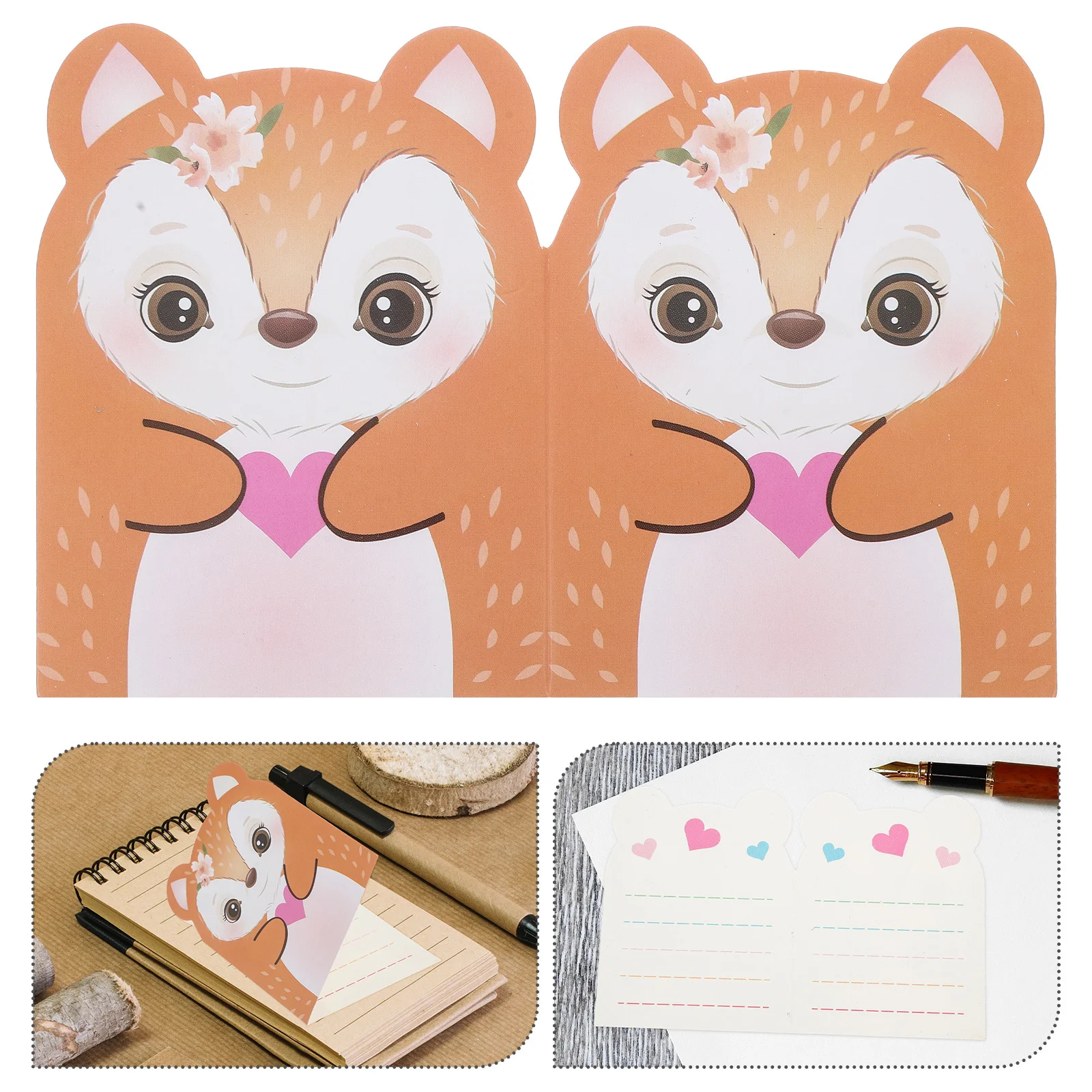 

100Pcs Cartoon Deer Thank You Cards Bulk Envelopes for Shower Birthday Appreciation Small Business Use The