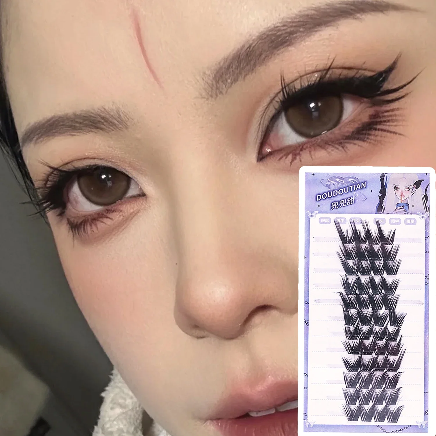 12Rows Fox False Eyelashes DIY Lashes Extensions Long Thick Flase Eyelash Clusters Make Up 3D Natural Volume Faux Eye Tools