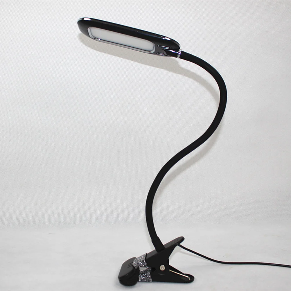 

USB Clip Lamp Black LED Eye-Care Book Light Portable Flexible Reading Lamp Press-Button Switch Bed Travel Reading Light