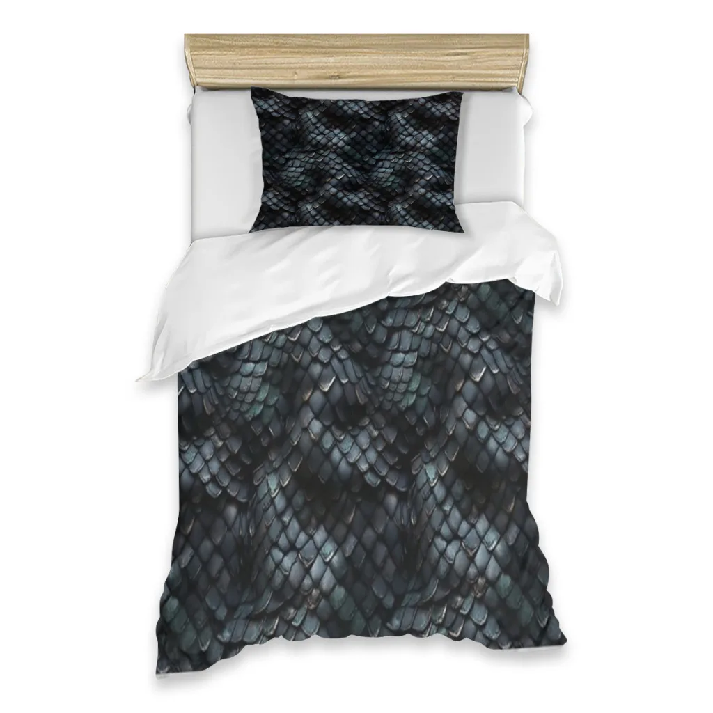 

Obsidian black dragon scales. Single Bed Sheets Set Complete Case Single Linen Quilt Cover