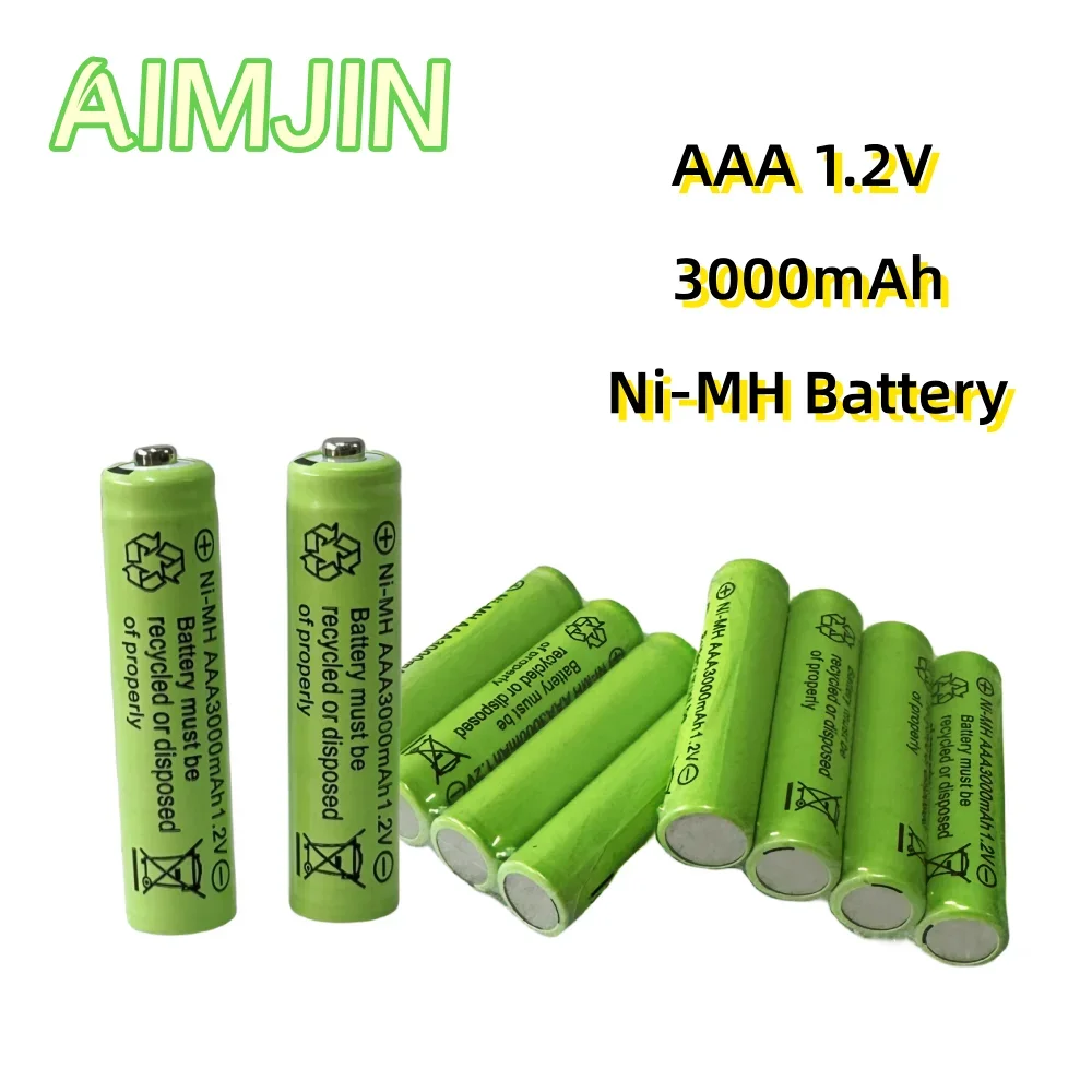 

3A 1.2V 3000mAh Ni-MH Battery Rechargeable to 1000 cycle battery for Toys Camera Microphone Remote Control Calculator