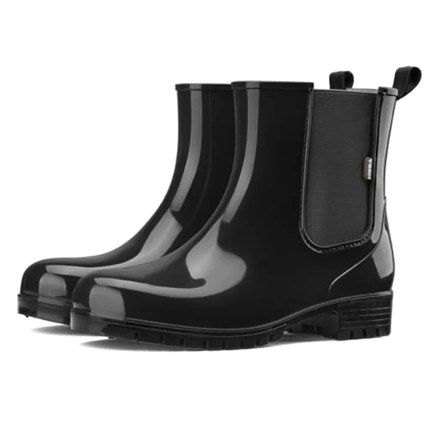 

HISEA Short Rain Boots for Women Waterproof Garden Shoes Anti-Slipping Ankle Chelsea Rainboots for Ladies with Comfort Insole L