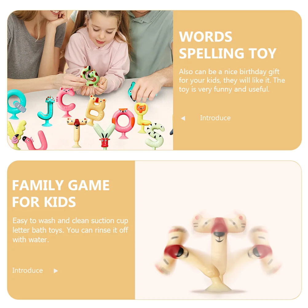 赤ちゃんのお風呂のおもちゃ,26のパーツ,文字,単語,スペル,動物,認識,シリカゲル,幸せな子供
