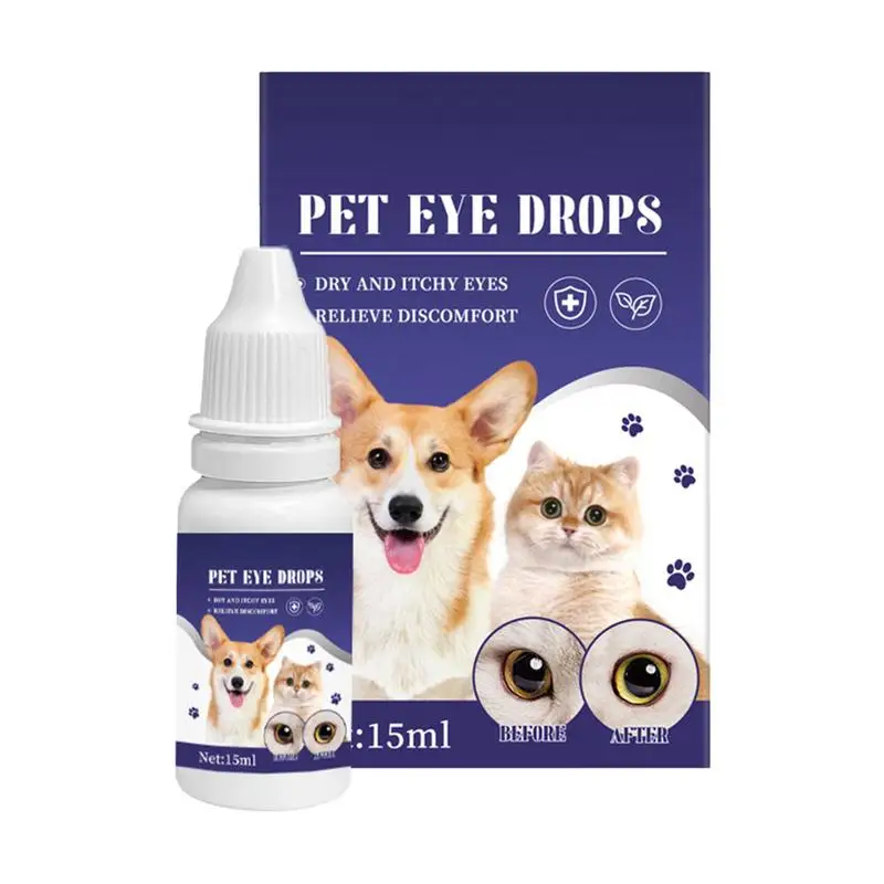 Pet Eye Drops Dry Eye Drops For Dogs Cat Eye Care 15ml Mild Safe Plant Extract Prevents Tear Stains Ensures Runny & Dry Eye