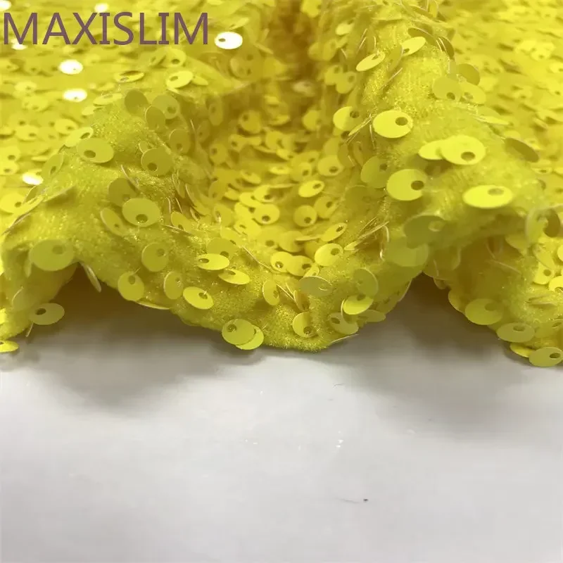 High Quality 5MM Candy Color System Flannel Sequin Fabric Elegant Cute Party Evening Dresses DIY Sewing Fabrics Wide:125CM