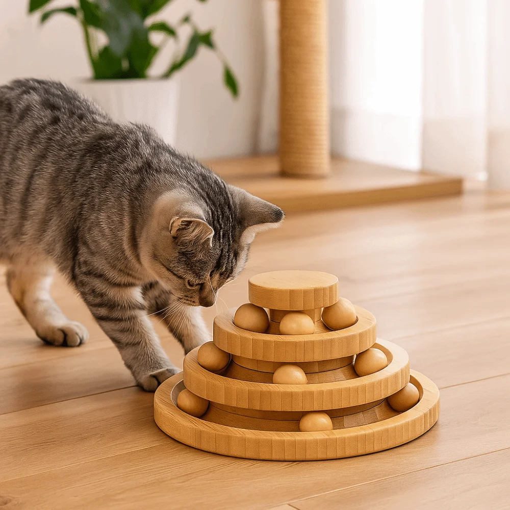 

Environmentally Friendly Pet Interactive Toys Solid Wood Durable against Biting Cat Toys Wear-Resistant Vertical Structure