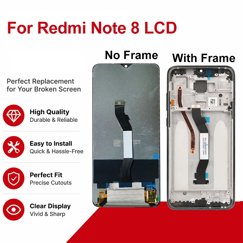 For Xiaomi Redmi Note 8 LCD M1908C3JG Touch Screen M1908C3JH Digitizer Assembly For Redmi Note 8 Pro Display M1906G7I M1906G7G
