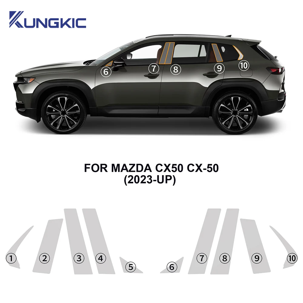 

Для Mazda CX50 CX-50 2023-UP фара заднего вида B C стойки предварительно вырезанная защитная пленка для краски прозрачная наклейка из ТПУ PPF против царапин
