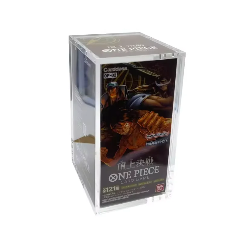 78X91X152mm Clear English One Piece Booster Box Protector Acrylic Display Case for OP-03 Pillars of Strength Cards Game Box