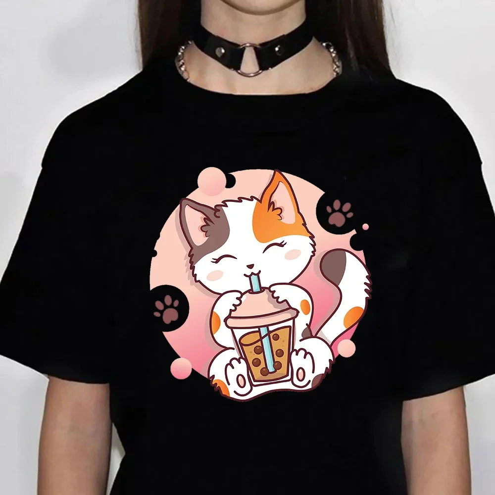 Śliczna Bubble Tea dinozaurów T-Shirt Plus Size kobiet projektantki Anime, Streetwear t-shirty damskie za duże zabawna odzież w stylu Harajuku