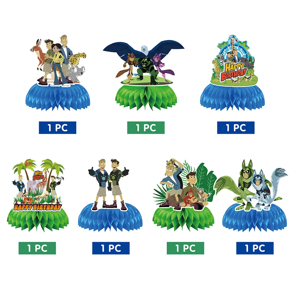 Wild Kratts Animal Brothers Educational Sci-Fi Cartoon Honeycomb Decor per bambini Festa di compleanno Scena fai da te