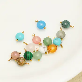 10個不鏽鋼天然石吊飾飾品,適用於DIY耳環製作、手鍊手工藝品等。 8 最佳銷售 寶石飾品 - №8