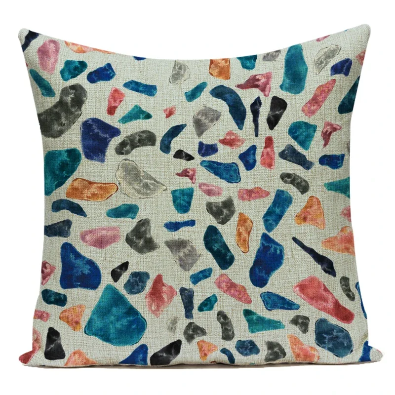 Nordic Irregular Geometry Series Printed Cushion Cover Colorful Stripes Pillow Case Decorative Pillows Cover for Sofa Car