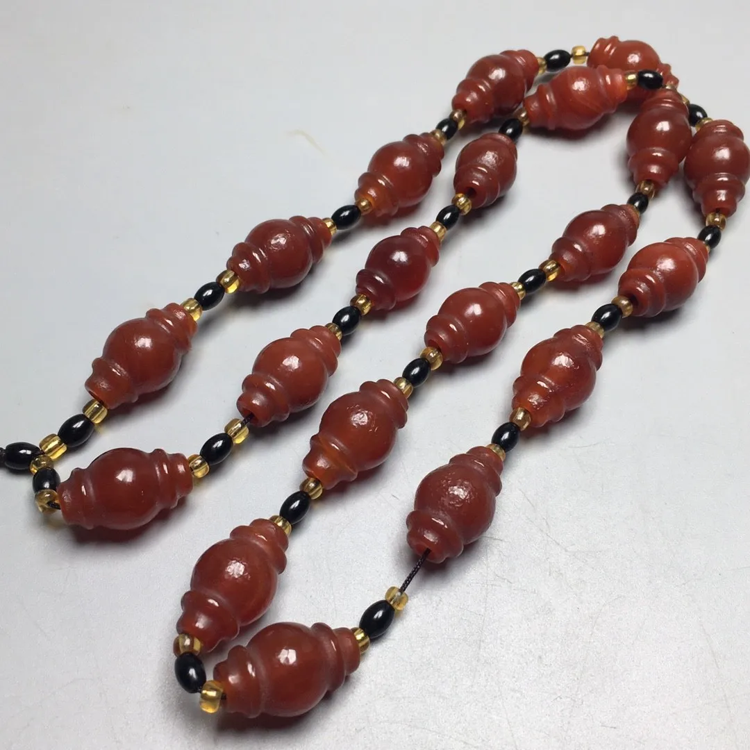 Natural Red Agate Necklace Men Women Fine Jewelry Accessories Genuine Tibetan Old Agate Beads Luxury Pendant Lanyard Neck Strap