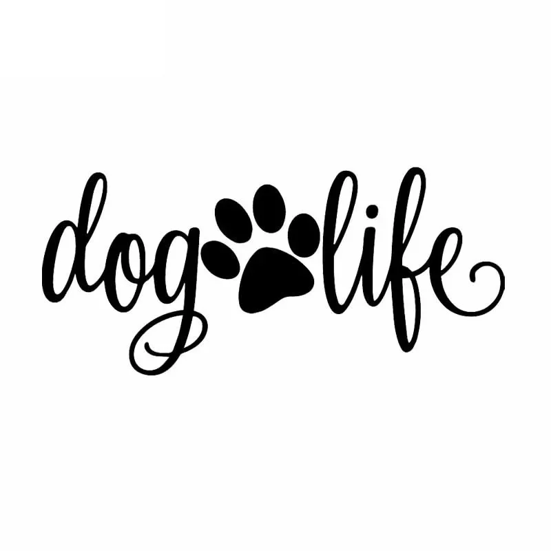 

Dog Life Paw Pet Pet Dog Animal Sticker High Quality Car Decoration Personality Pvc Waterproof Decal Black/white, 18cm*8cm