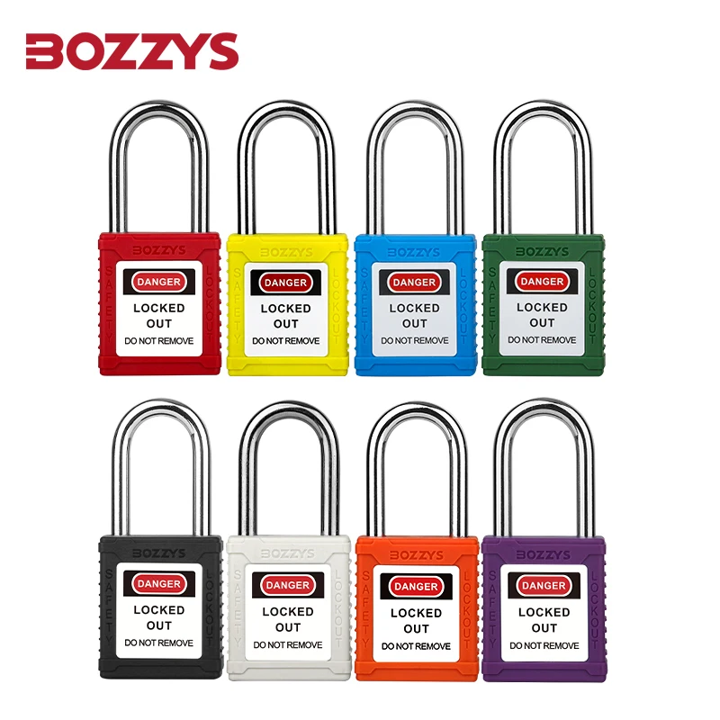 Навесной замок BOZZYS LOTO с 2 ключами, непроводящий предохранительный замок, 38 мм, блокировка Tagout для промышленной изоляции электроэнергии
