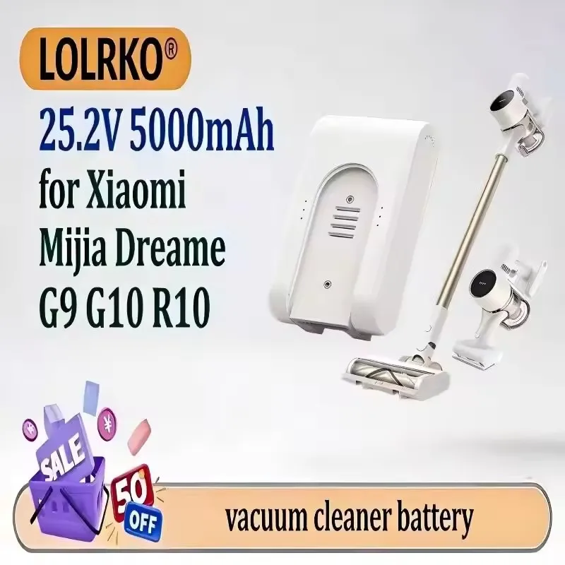 For Xiaomi G9 G10 1S R10 Vacuum Cleaner Parts Lithium Ion Battery Pack 25.2V 5000mAh P2046-7S1P-BC