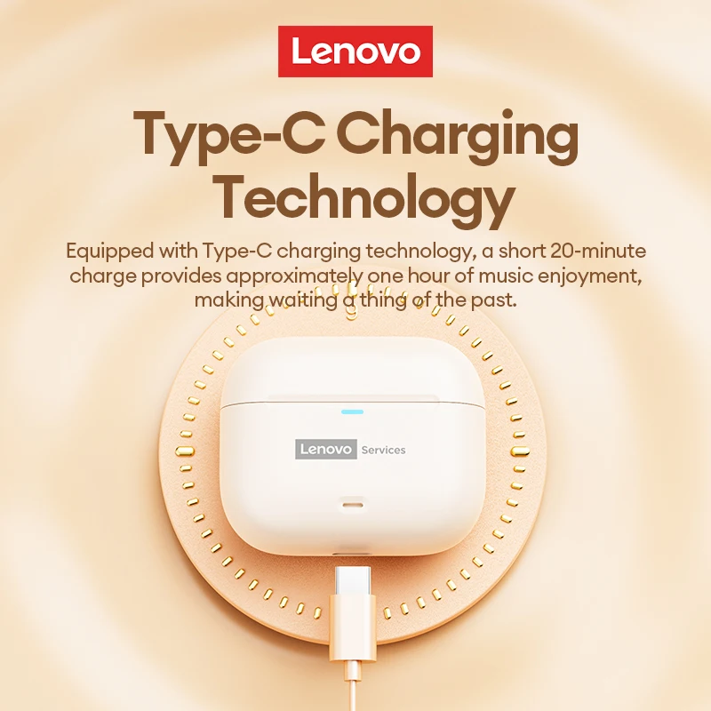 Lenovo LE265 In-Ear Wireless Bluetooth Earbuds Noise Reduction HD Calls