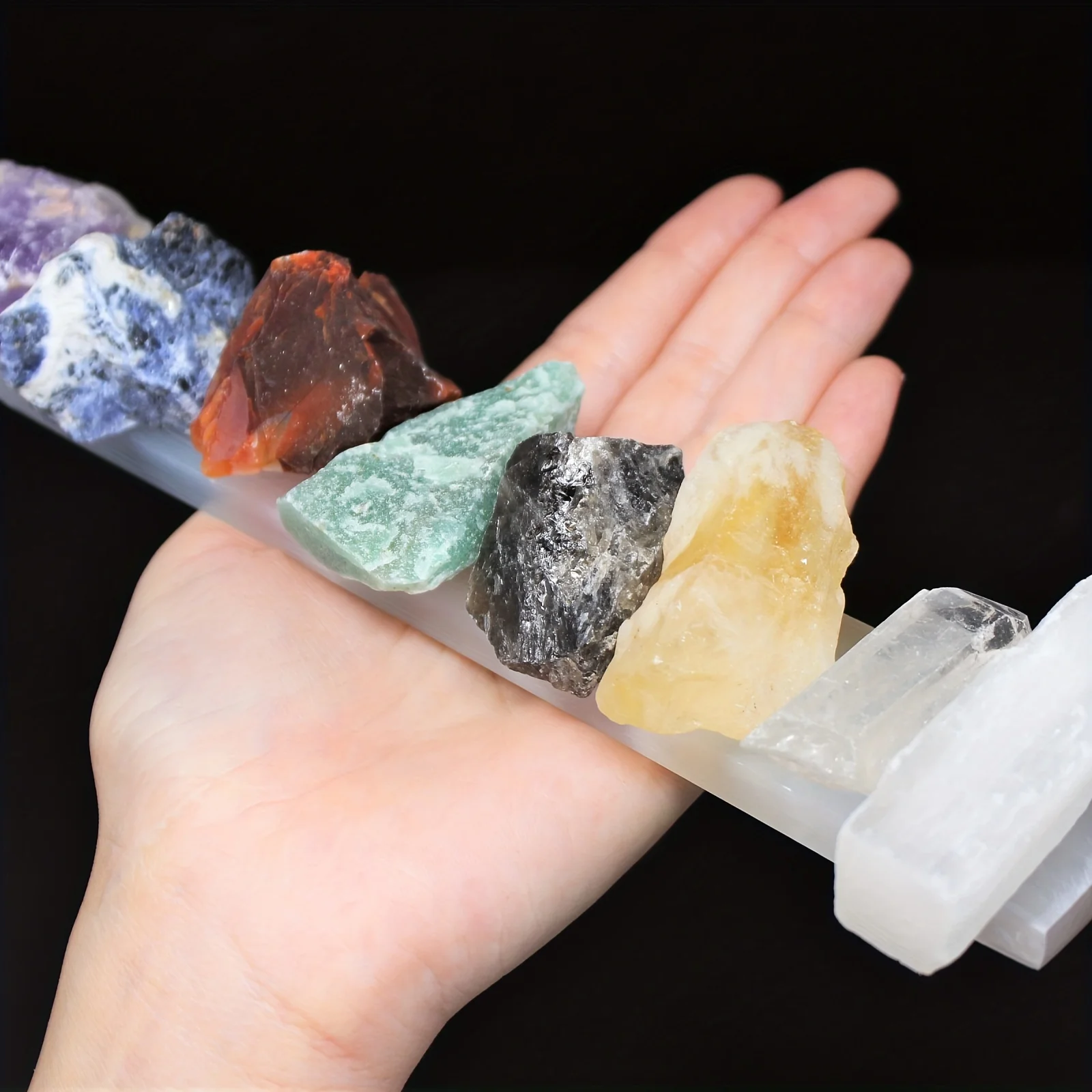CrystalHola Selenite Charging Station Natural Mineral Flat Crystal Plate for Cleansing Purification Perfect Holiday Gift