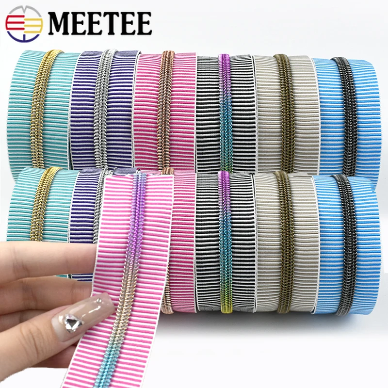

2-10M 5# Nylon Zipper Tape Garment Decor Zippers Handbag Closure Zips Down Jacket Replace Zip Repair Kits DIY Sewing Accessories