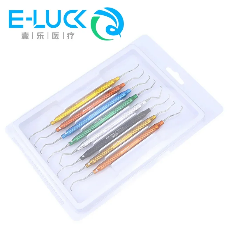 8Pcs/Set Dentalss Curettes Kit Professionals Periodontals Graceys Curettes 8 Color Codeds Curettes/Periodontals Instruments