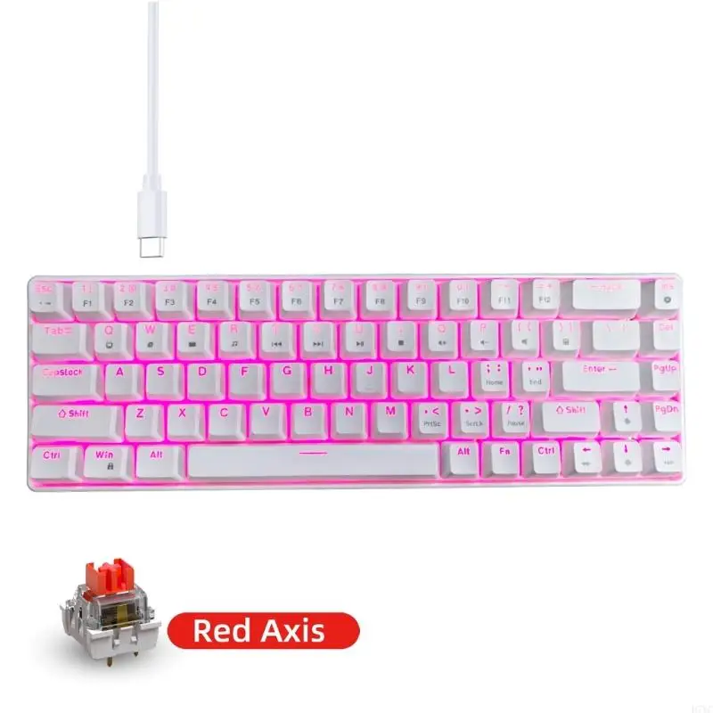 D7YC 68Keys Mechanical Keyboard Double Shot Two Color Injections with Backlits Option