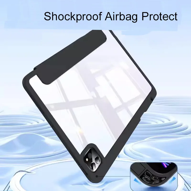 Capa Anti-Bending Transparente para iPad, Pro 13, 7th, Pro 11, 5th, Air, 11, 6, 13, 5, 4, 3, Pro 2, 1, 10th, 10,9, 10,2, 9o, 9,7, mini 6, Pro12.9