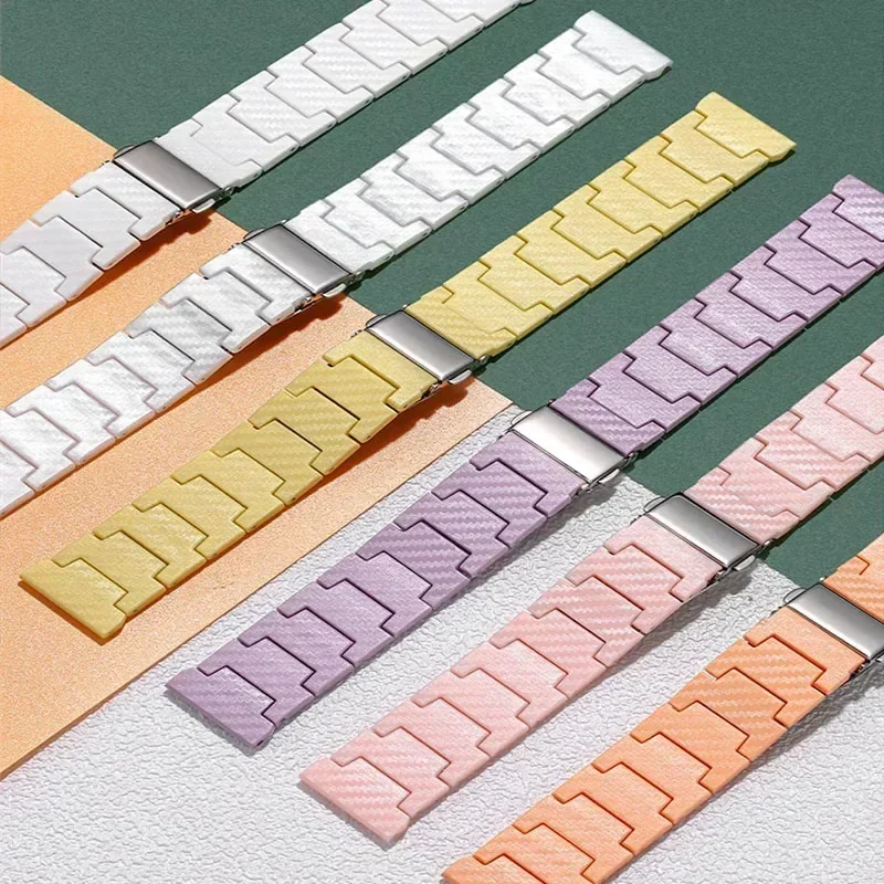 20 مللي متر 22 مللي متر ألياف الكربون حزام الساعات لسامسونج غالاكسي 7-FE 6/4 الكلاسيكية 5 برو/أكتيف 2/جير S3 سوار هواوي ساعة GT 4-3-2 حزام #3