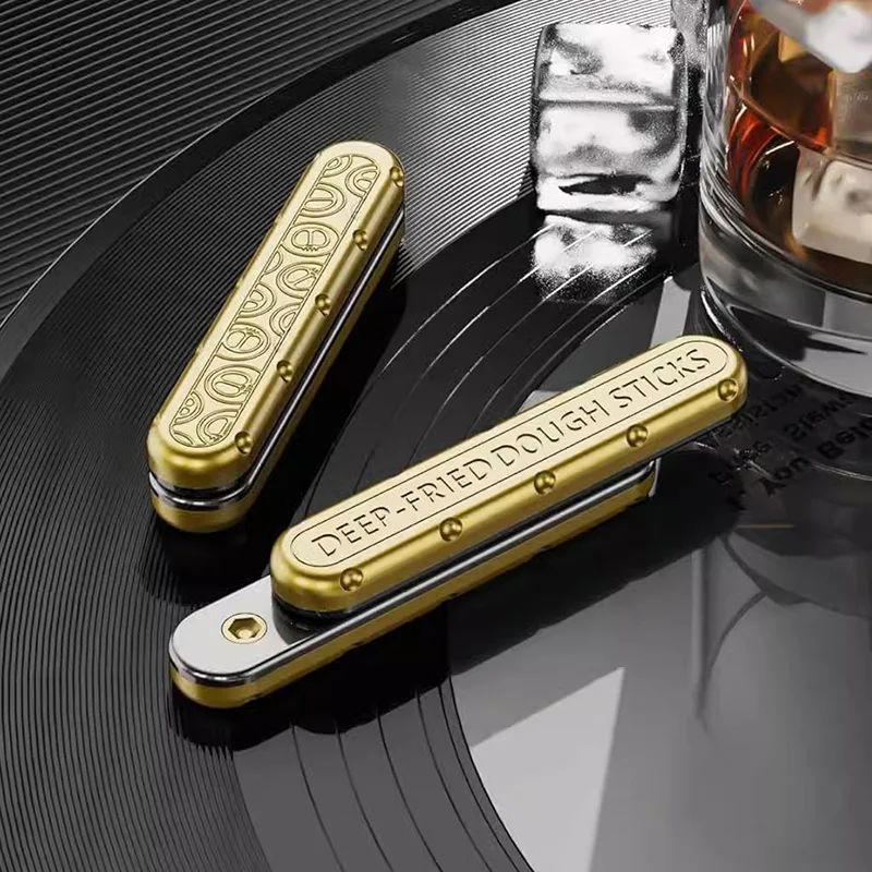 EDC Fidget Adonan Goreng Stik Mainan Logam Mekanik Slider Tangan Fidget Antistress Mainan Santai Fidget Keren