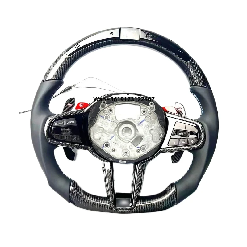 

Carbon Fiber Steering Wheel for G Chassis M3 M4 5 Series LED Display Sport Design Anti Slip Grip Custom Texture