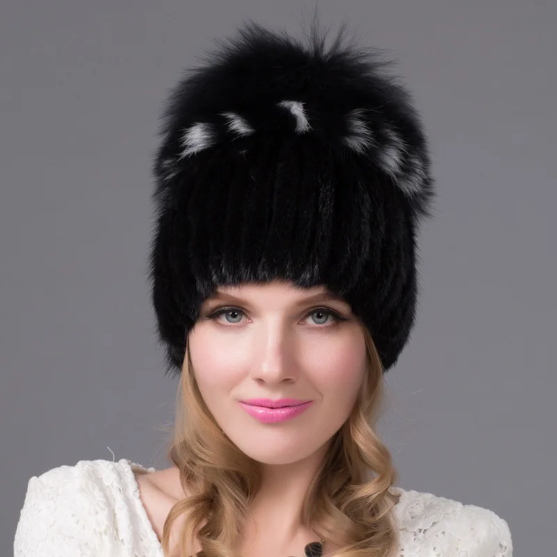 

Mink Fur Straw Hat Women's Side Flower Hat Ear Protection Hat Mink Fur Hat Hot Selling In Winter Europe and America
