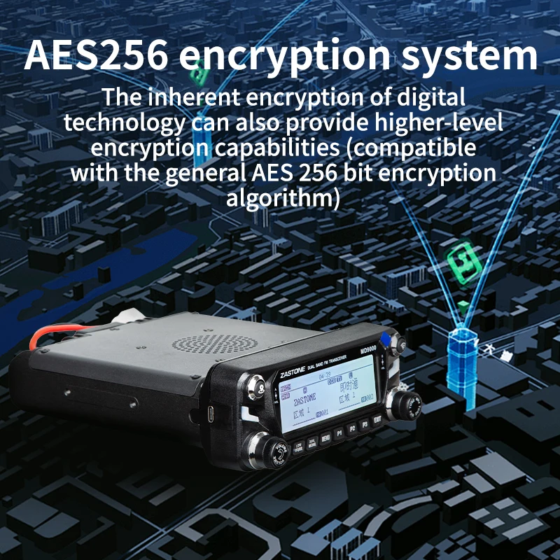 ZASTONE MD9000 DMR Cyfrowe Radiotelefon Samochodowy 50W Dwuzakresowe Mobilne Radio GPS APRS Walkie-talkie AES256 DTMF Transceiver Hamatora