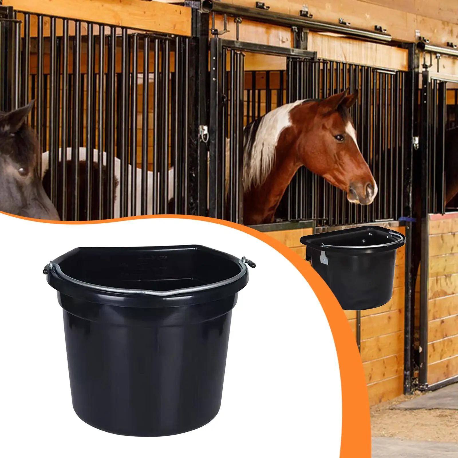 

Ведро для лошадиной воды, прочное, легко чистящееся, принадлежности для кормления, кормушка для коней, корто для кормления, контейнер для кормления Livestock, для фермы Ranch