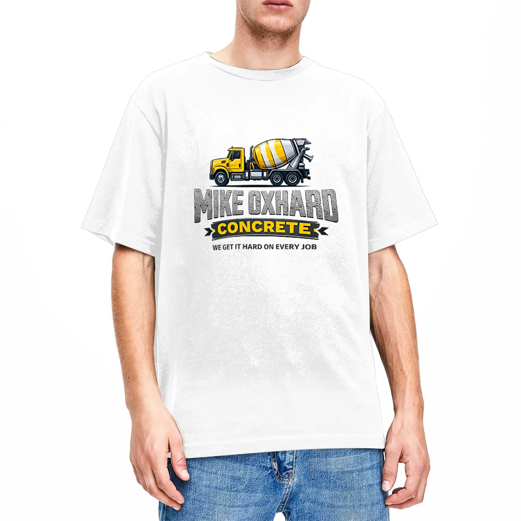 Men Mike Oxhard Concrete Construction Work Truck T Shirts  100 Cotton Tees Crewneck Fashion Casual Tee Shirt