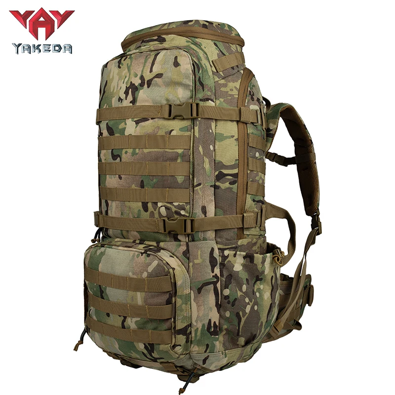 Mochila Táctica de 65L, Mochila Táctica CP, Bolsa MOLLE, Bolsas de Entrenamiento para Exteriores, Mochila Táctica Negra para Campamento