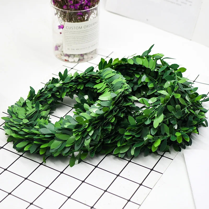 

Artificial Silk Green Leaf Wire, Rattan Wreath, Weaving Accessories, Outdoor Garden Decoration, Wedding DIY, 7.5m