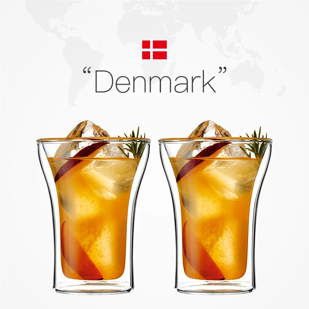 

Дания, новый дизайн, очки с двойными стенками, стакан для чая с молоком, изящная вакуумная чашка для кафе, латте, кофе, капучино, кружка для пива, чашка для холодных напитков