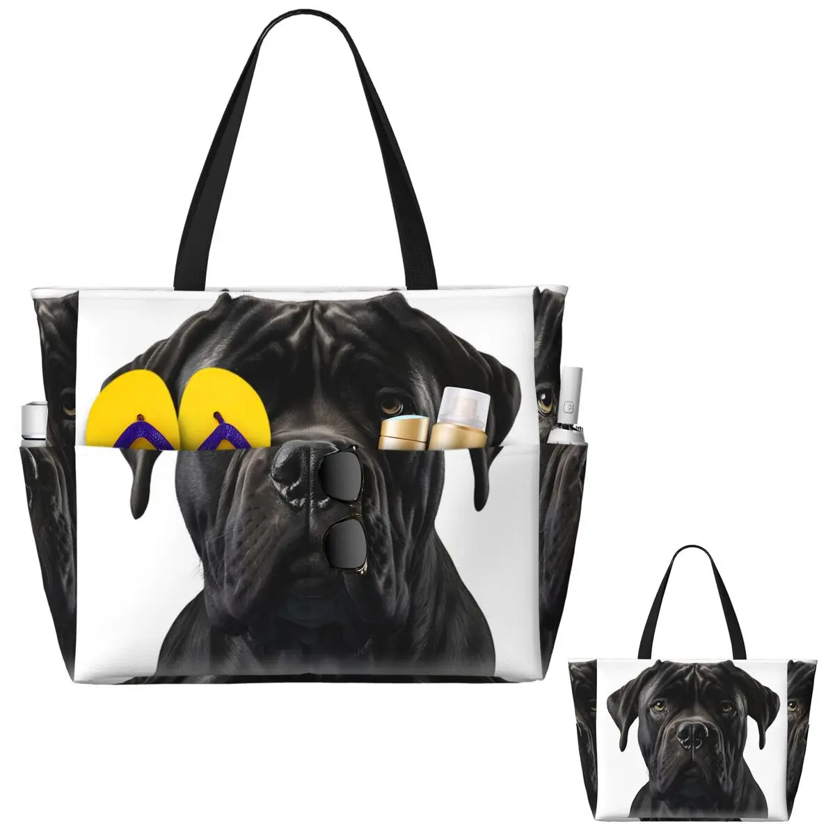 

Черная кане корсо, итальянский мастиф, пляжная сумка-тоут, спортивная сумка для спортзала, йоги, большая сумка-тоут, женская дорожная сумка, сумка для фитнеса