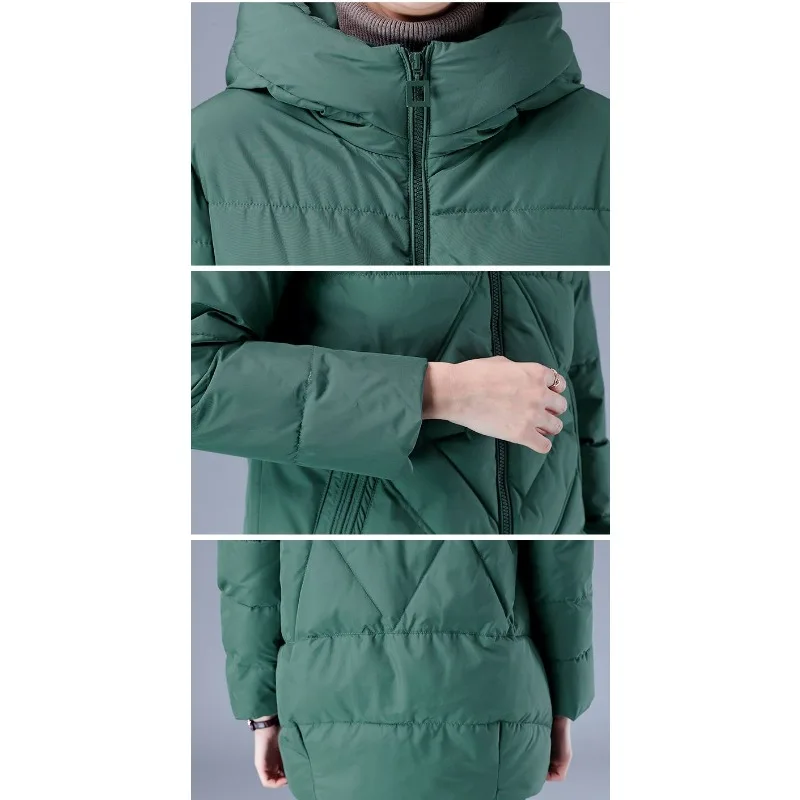 2023 New Women Down Cotton Coat Winter Jacket Female Short Parkas Loose Thick Large Size Outwear Hooded Leisure Time Overcoat