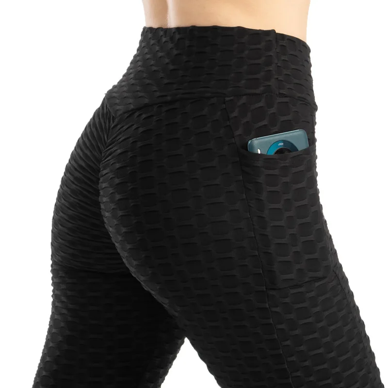 Women Pocket Bubble Fitness Leggings Image 4