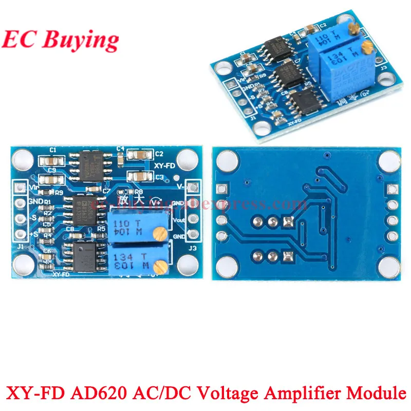 5Pcs/1pc AD620 Microvolt MilliVolt MV Voltage Amplifier Signal Instrumentation Module Board 3-12VDC AD620 7660A ICL7660A