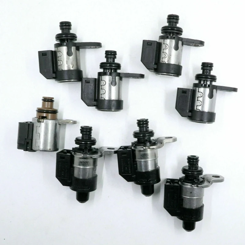 8PCS Transmission Solenoid Kit 5EAT For 5-Speed Subaru Exiga Impreza Legacy Outback Forester Tribeca 31705-AA430