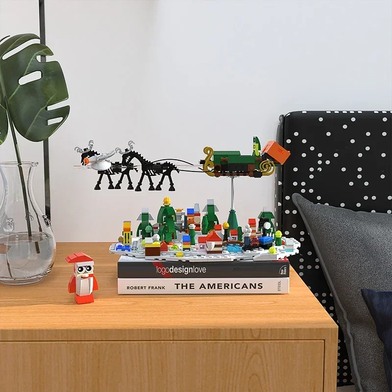 Casa de la película MOC de pesadilla, cabaña navideña de invierno, bloques de construcción del país de las Maravillas, modelo de Casa Encantada, juguetes para niños