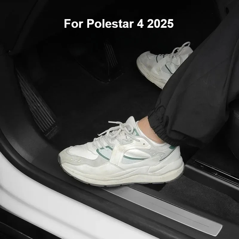 

Защитная наклейка на порог автомобиля, кожаные накладки на порог, защита от царапин, защитная наклейка на педаль для Polestar 4 2025, аксессуары