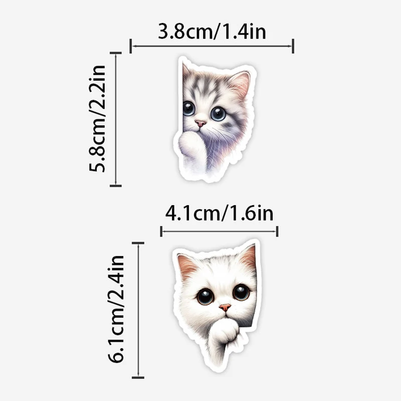 50PCS Kawaii Cat Graffiti Stickers Aesthetic Decorative Phone Stationery Diary Notebook PVC Cute Animal Cat Decals Kids Toy Gift