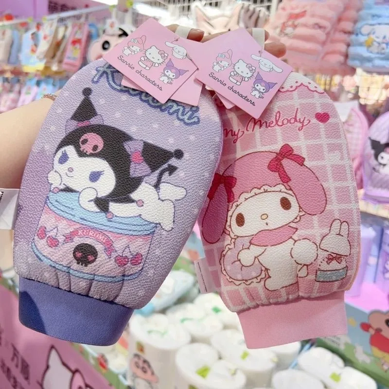 Kawaii Cartoon Punk Print Bath Scrubber High-Value Cute Soft Exfoliating Shower Washcloth Foaming Body Cleansing Mitt for Women view 2